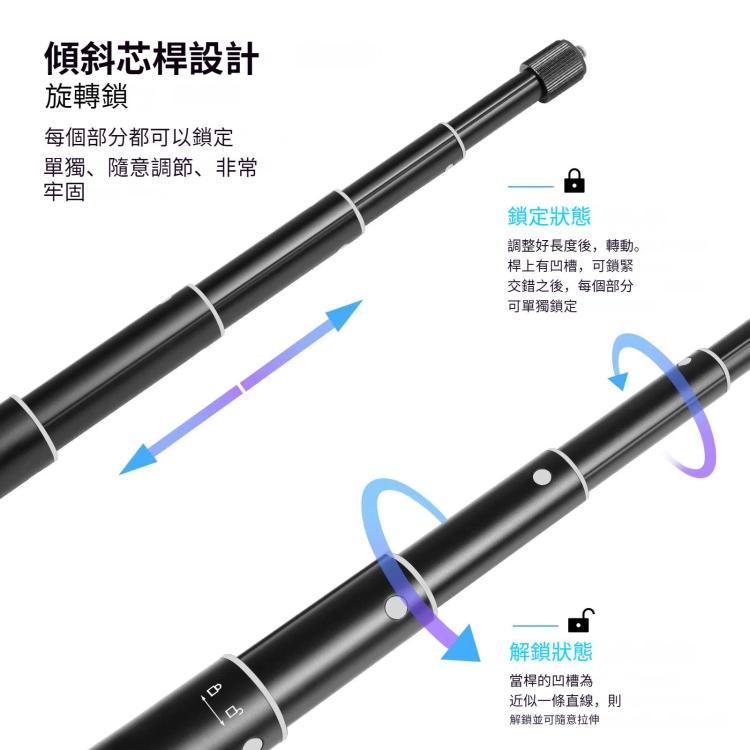 PULUZ 73.5cm Metal Selfie Stick Monopod with Invisible Adapter Base & Screw for Insta360 One RS / X2 / X3 / DJI Osmo 360, 70cm Monopod