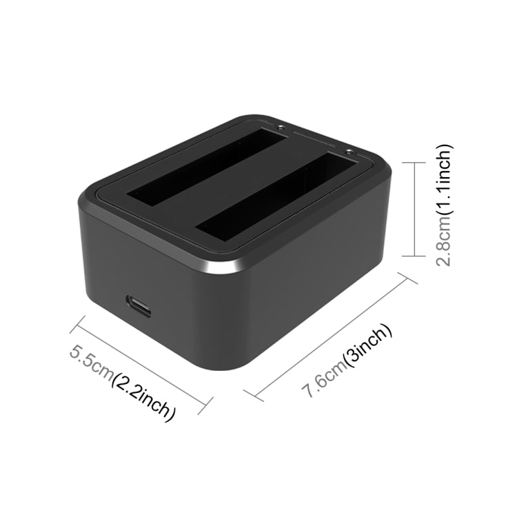 PULUZ 適用於Insta360 X3充電管家，兩充電池充電器，座充充電座