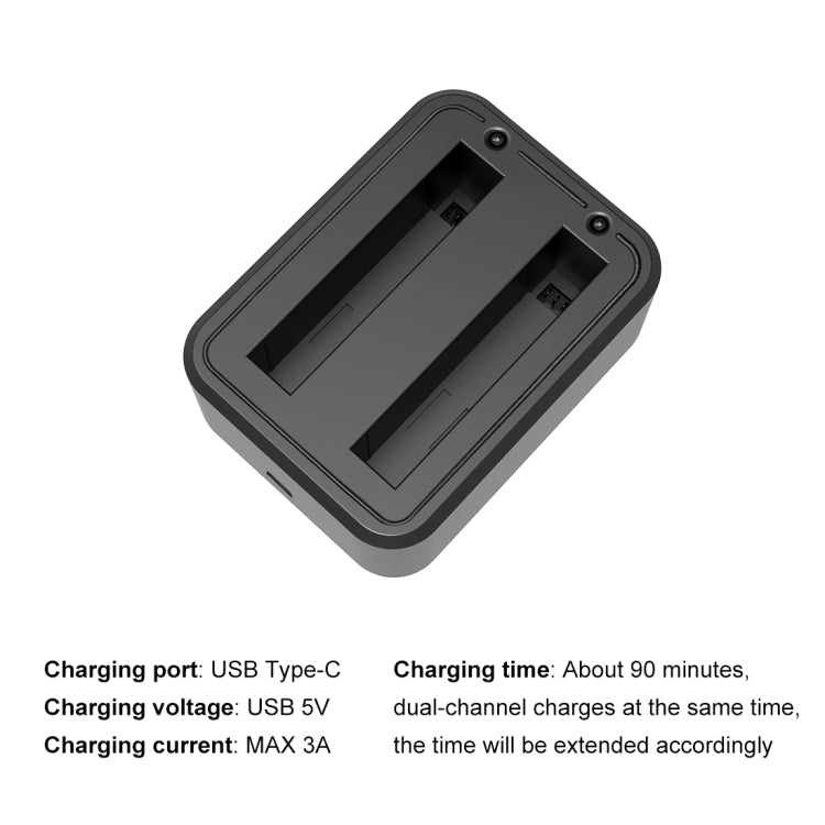 PULUZ 適用於Insta360 X3充電管家，兩充電池充電器，座充充電座