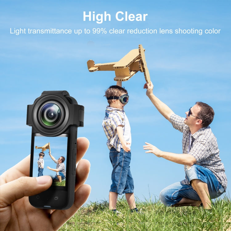 適用於 Insta360 X3 PULUZ 升級光學玻璃保護鏡保護蓋