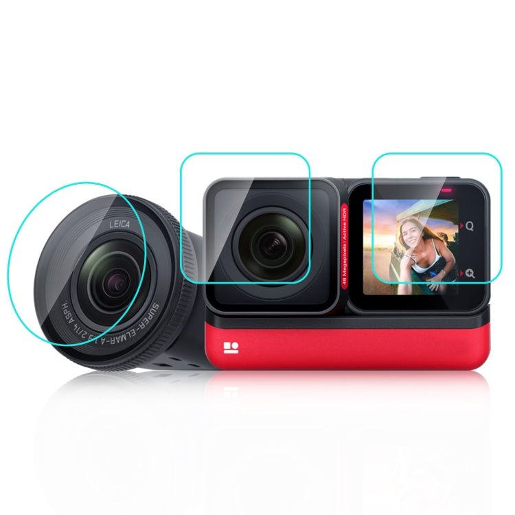 適用於Insta360 ONE RS  PULUZ 3片裝 主屏+4K鏡頭+萊卡鏡頭 鋼化膜