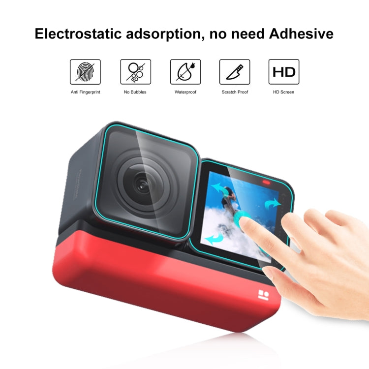 適用於Insta360 ONE RS  PULUZ 3片裝 主屏+4K鏡頭+萊卡鏡頭 鋼化膜