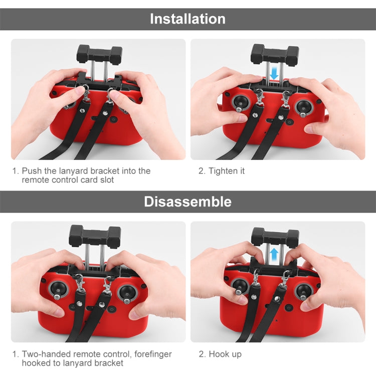 PULUZ Shockproof Anti-scratch Silicone Case with Neck Strap For DJI Neo / Mini 3 / 3 Pro / Mavic 3 / Air 2S / Mini 2 RC-N2 / RC-N1 / RC-N3 Remote Control