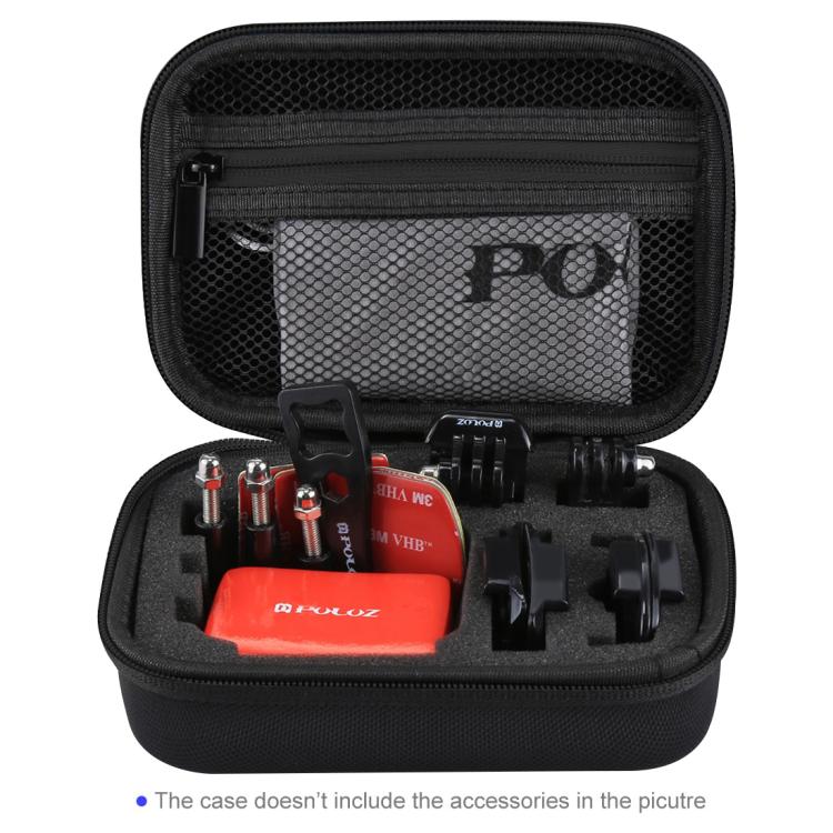 適用於GoPro Hero11 Black / HERO10 Black / HERO9 Black / HERO8 Black / HERO7 /6 /5 /5 Session /4 Session /4 /3+ /3 /2 /1, DJI Osmo Action和其他運動相機 PULUZ便攜式 小號收納包 Size: 16cm x 12cm x 7cm