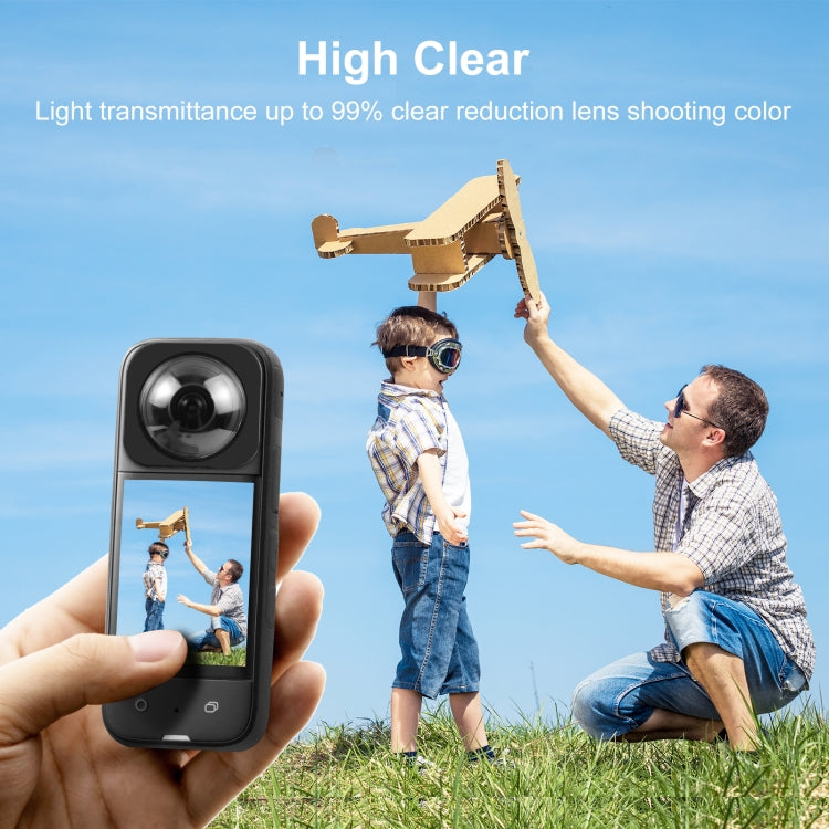 適用於 Insta360 X3 PULUZ 升級光學玻璃粘貼式保護鏡保護罩
