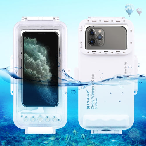 PULUZ 適用於蘋果 iPhone 系列iOS 13.0以上版本 潜水防水殼 PC+ABS保護殼 45米防水 , Universal Case for iPhone(iOS 13.0 or Above Version)