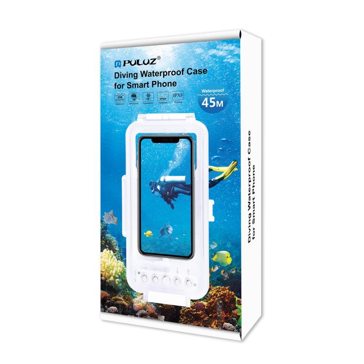 PULUZ 適用於蘋果 iPhone 系列iOS 13.0以上版本 潜水防水殼 PC+ABS保護殼 45米防水 , Universal Case for iPhone(iOS 13.0 or Above Version)