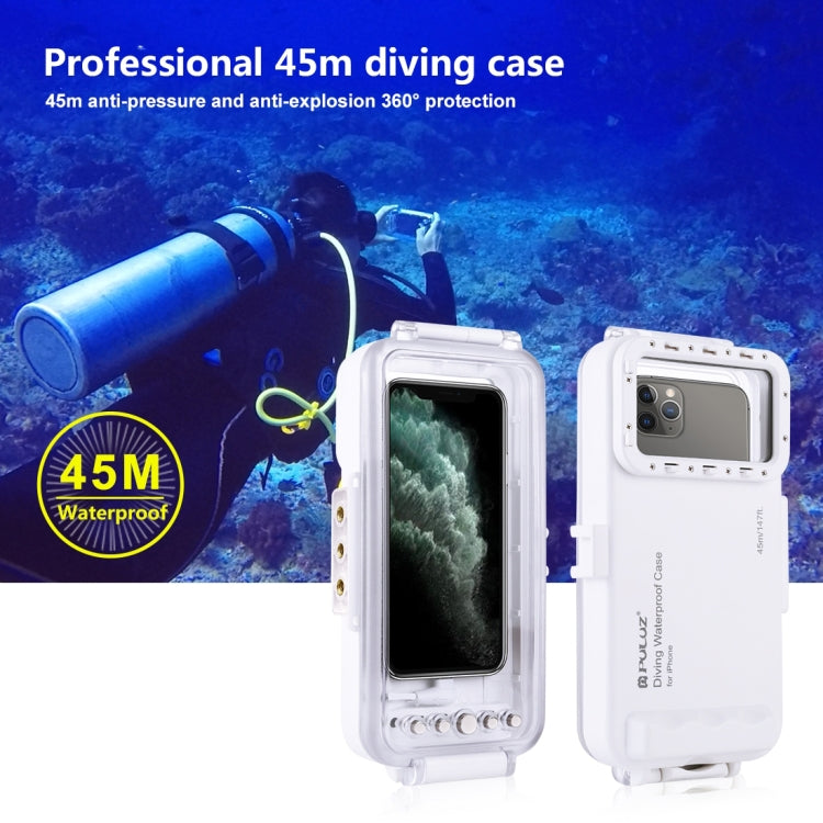PULUZ 適用於蘋果 iPhone 系列iOS 13.0以上版本 潜水防水殼 PC+ABS保護殼 45米防水 , Universal Case for iPhone(iOS 13.0 or Above Version)