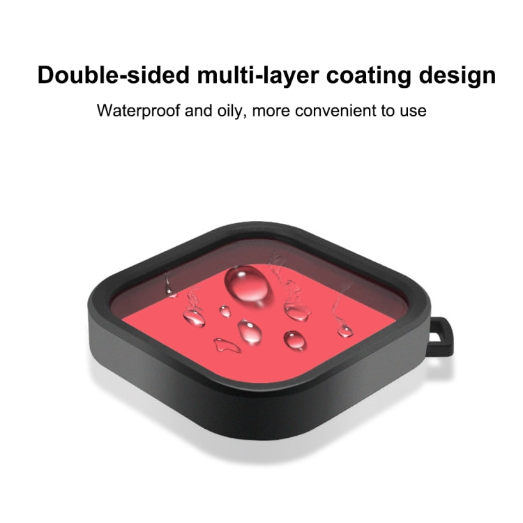 PULUZ Square Housing Diving Color Lens Filter For GoPro HERO13 Black /12 Black /11 Black /10 Black /9 Black, Only for PU527 Diving Case