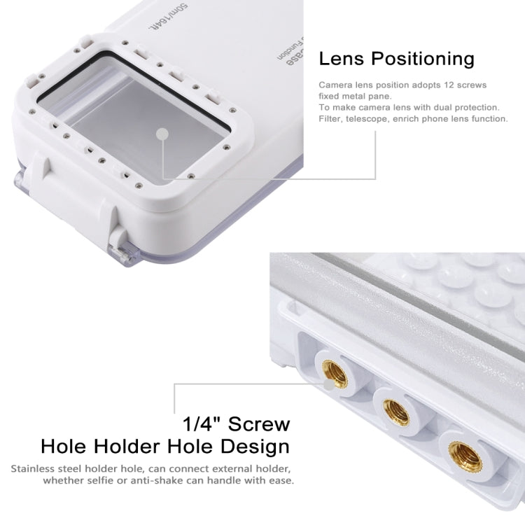 PULUZ 45m/147ft Waterproof Diving Case Photo Video Taking Underwater Housing Cover for iPhone 16 / 16 Pro / 15 / 15 Pro, Galaxy, Huawei, Xiaomi, Google Android OTG Smartphones with Type-C Port