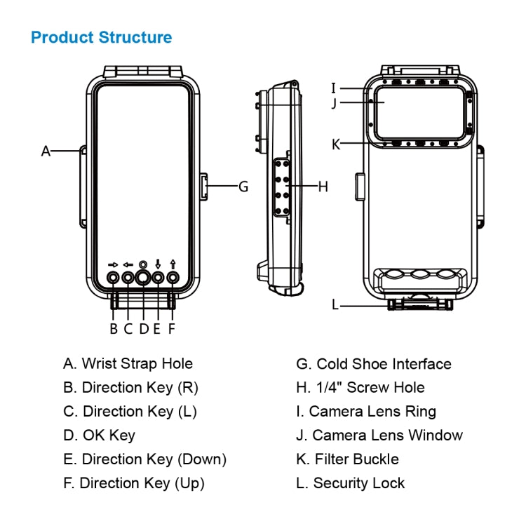 PULUZ 45m/147ft Waterproof Diving Case Photo Video Taking Underwater Housing Cover for iPhone 16 / 16 Pro / 15 / 15 Pro, Galaxy, Huawei, Xiaomi, Google Android OTG Smartphones with Type-C Port