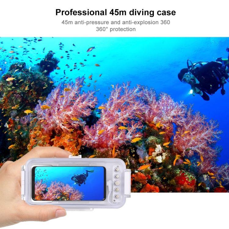 PULUZ 45m/147ft Waterproof Diving Case Photo Video Taking Underwater Housing Cover for iPhone 16 / 16 Pro / 15 / 15 Pro, Galaxy, Huawei, Xiaomi, Google Android OTG Smartphones with Type-C Port