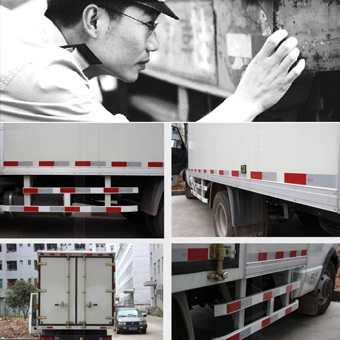 10 PCS Safety Warning Car Strap Reflective Truck Sticker, Size: 29.5cm x 4.8cm (Red + Silver)