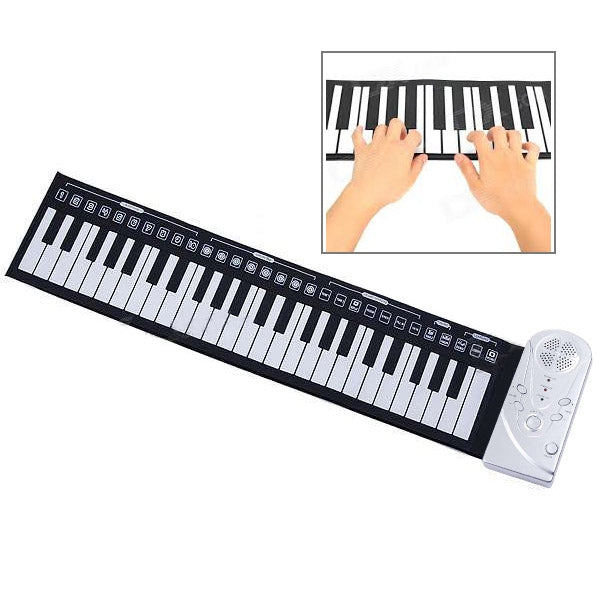 便攜式49鍵鋼琴軟鍵盤, 49 Standard Keys  White