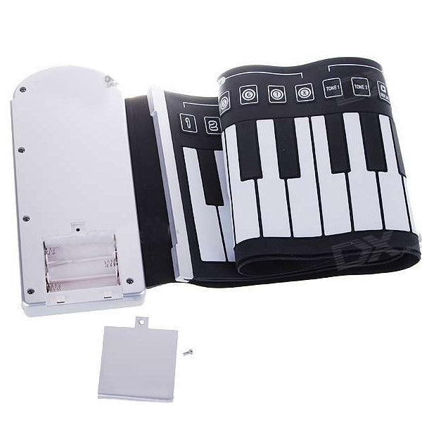 便攜式49鍵鋼琴軟鍵盤, 49 Standard Keys  White