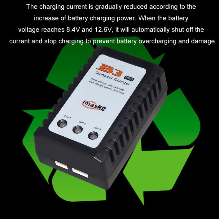 ImaxRC 7.4V/11.1V 2S/3S航模無人機鋰電池智能平衡充電器, EU Plug