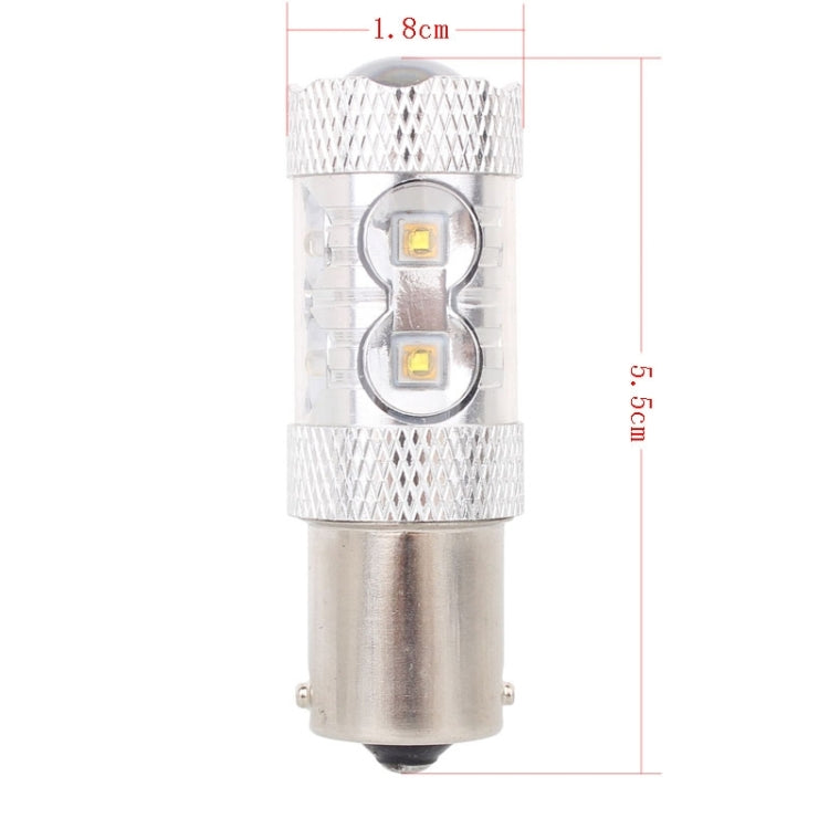 1156/BA15S 50W 750流明 色溫6500K 10-3535-LEDs 白光 汽車倒車燈/轉向燈 ,帶恆流 DC12-24V