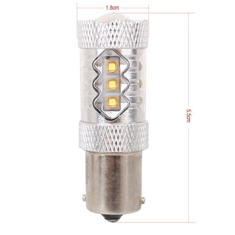 1156/BA15S 80W 800流明 色溫6500K 16-3535-LEDs 白光 倒車燈 ,帶恆流 DC12-24V