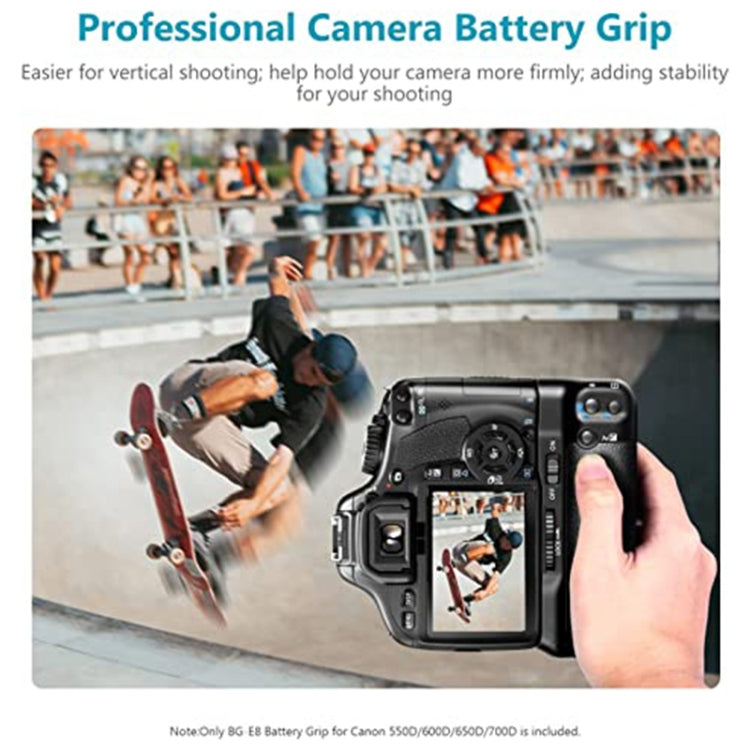 電池手柄適用於佳能EOS 550D帶二個電池盒