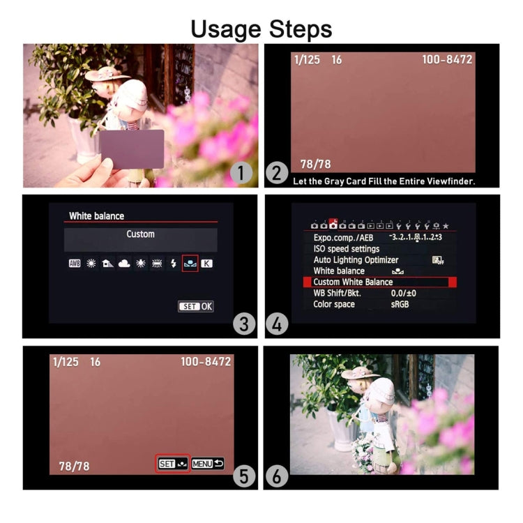 三合一 黑白灰色彩平衡工具,適用於任何數碼相機, 尺寸: 17.5cm x 12cm 大號