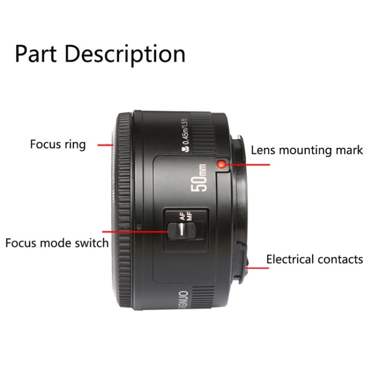 永諾 50mm F1.8 標準定焦鏡頭 適用於佳能相機