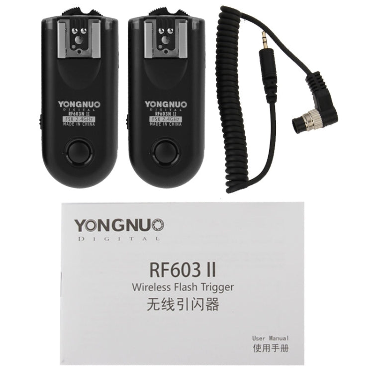 永諾 RF603N II 無線引閃器 2隻裝 帶N1接頭線