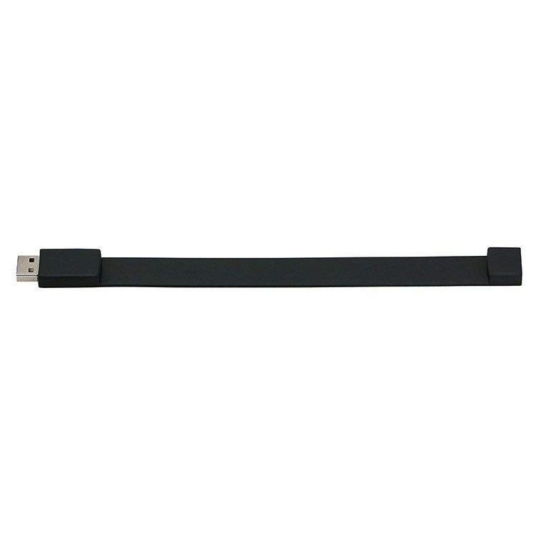 8GB USB 2.0硅膠手鏈U盤, 8GB (Black)