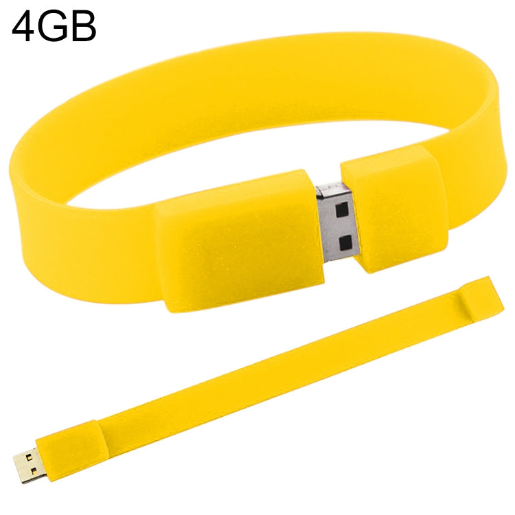 4GB USB 2.0硅膠手鏈U盤, 4GB