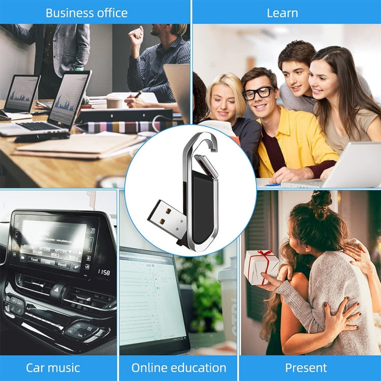 16GB金屬鑰匙扣 2.0 U盤 黑色