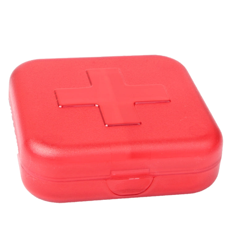 10 PCS 4 Compartments Portable Plastic Cross Pills Medicine Storage Box