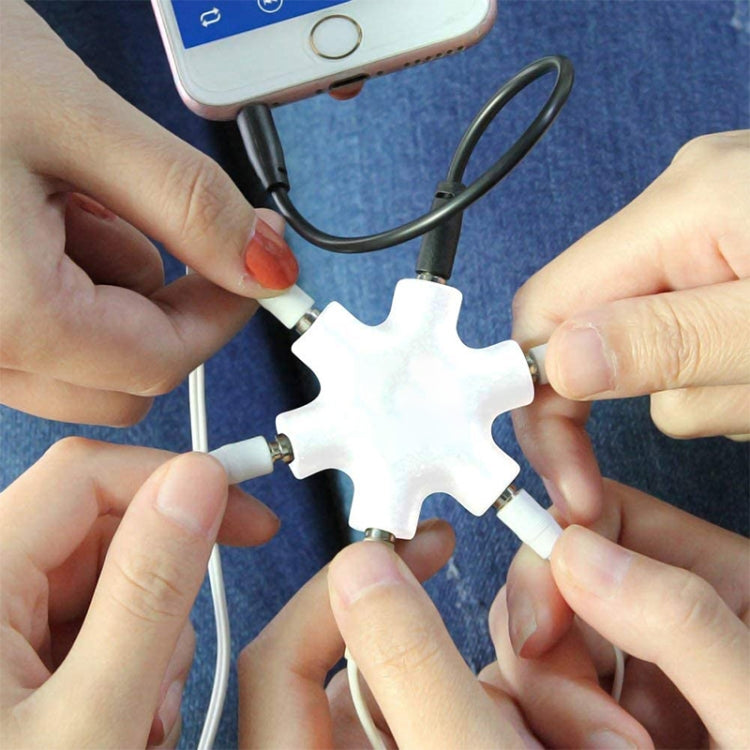 3.5mm音頻適配器, 6個母頭, 配音頻線