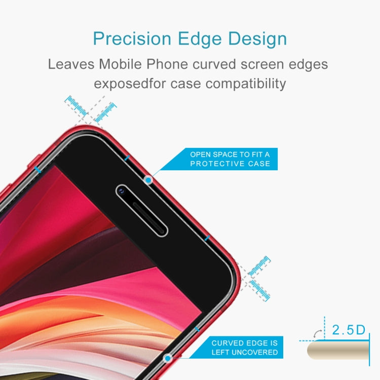 50 PCS 適用於蘋果iPhone SE / 5 / 5S / 5C 0.26mm厚度 9H表面硬度 2.5D弧邊 鋼化玻璃保護膜