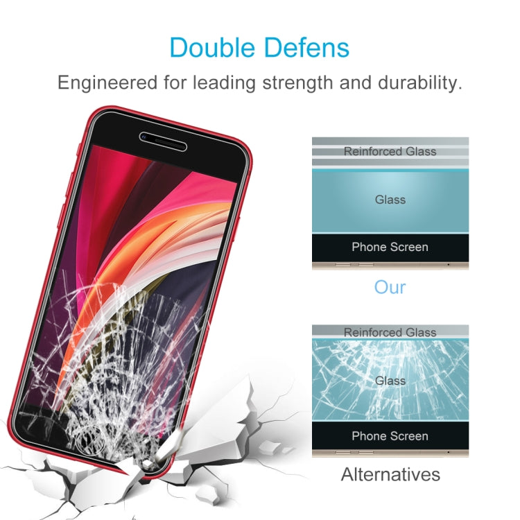 50 PCS 適用於蘋果iPhone SE / 5 / 5S / 5C 0.26mm厚度 9H表面硬度 2.5D弧邊 鋼化玻璃保護膜