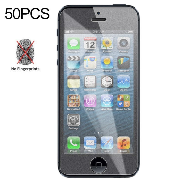 50個裝 透明磨砂非全屏鋼化貼膜 適用於 iPhone 5 / 5S / 5C