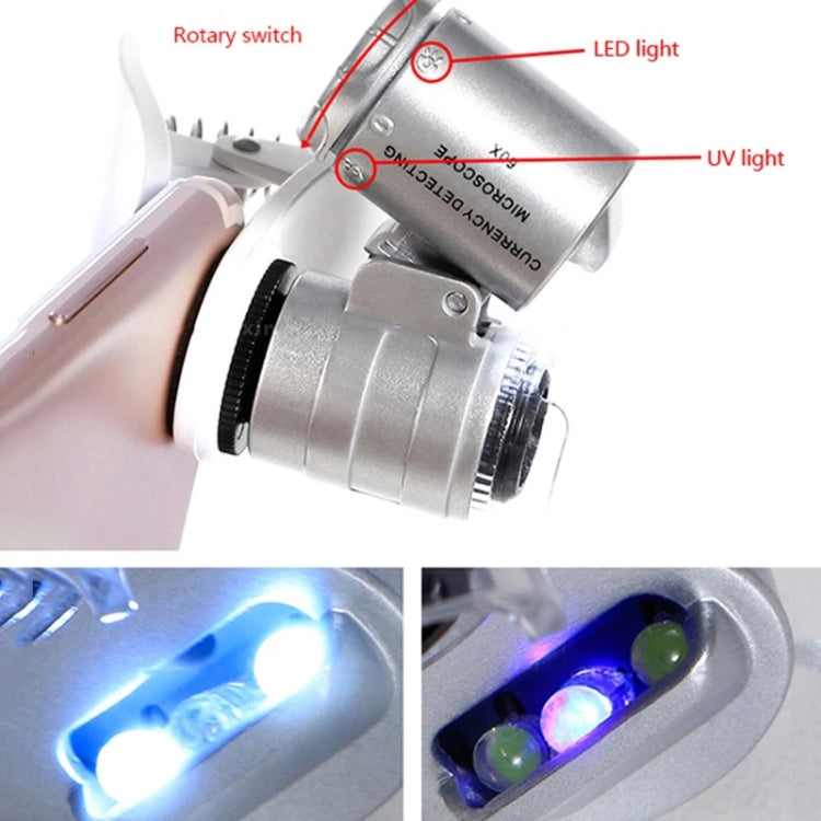 通用 夾子型帶LED燈手機用顯微鏡