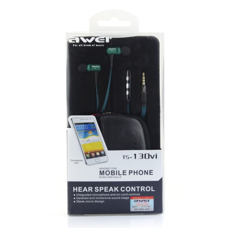 Awei-TS130Vi 麵條樣式帶麥耳機 適用於三星可加減音量，及上下一曲