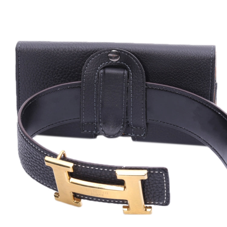 iPhone 6s Plus / iPhone 6 Plus & 適用於Samsung Galaxy Note 8 / Note 5 / Note 4 / S6 Edge Plus 荔枝紋橫板背夾扣腰包