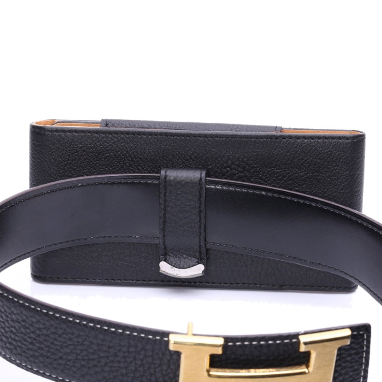 5.5英寸iPhone 6 Plus, 適用於Samsung Galaxy Note 4 / Note III / Note II荔枝紋直板背夾扣腰包