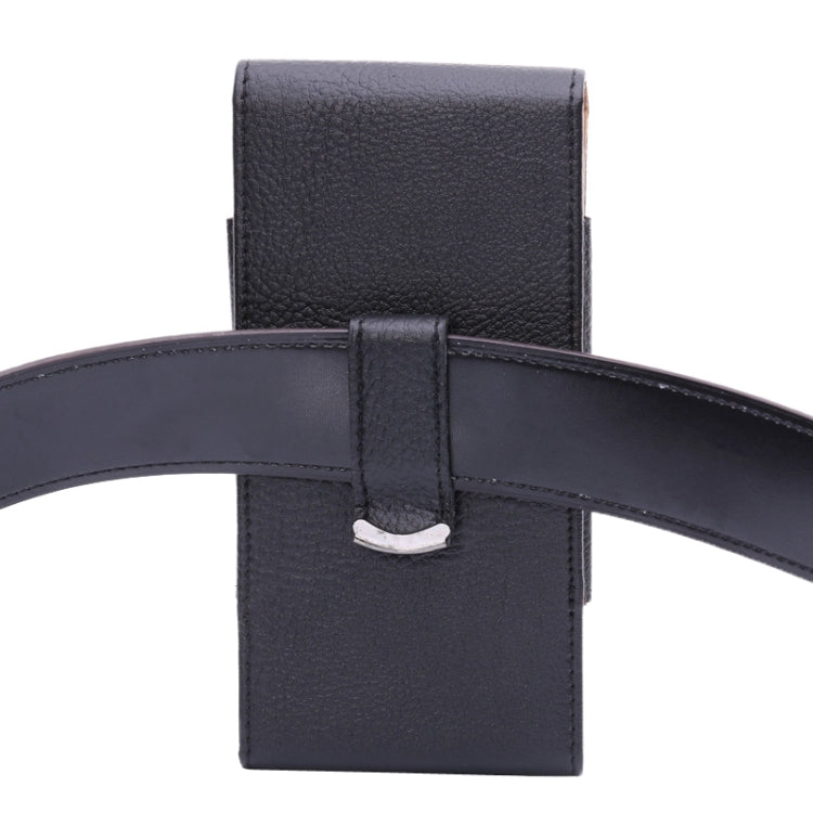 5.5英寸iPhone 6 Plus, 適用於Samsung Galaxy Note 4 / Note III / Note II荔枝紋直板背夾扣腰包