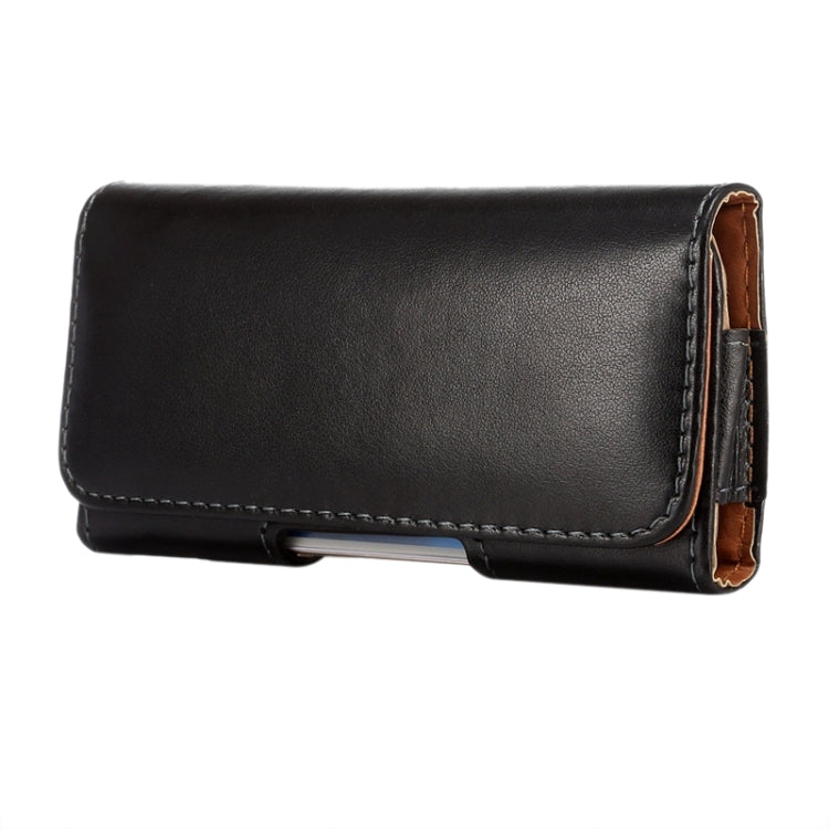 5.5英寸 iPhone 6 Plus /  6S Plus / 適用於三星蓋樂世Note 8 / 適用於三星蓋樂世Note 4  / Note 5 / S6 Edge Plus / A8小羊皮紋背夾扣左右開橫套掛腰包