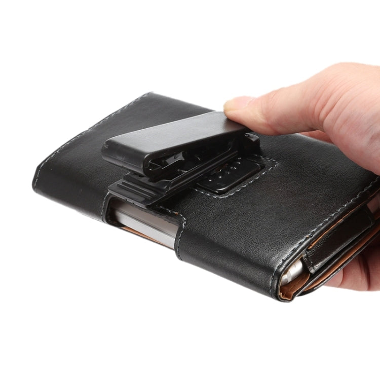 5.5英寸 iPhone 6 Plus /  6S Plus / 適用於三星蓋樂世Note 8 / 適用於三星蓋樂世Note 4  / Note 5 / S6 Edge Plus / A8小羊皮紋背夾扣左右開橫套掛腰包