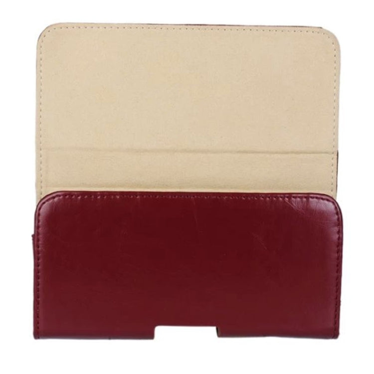 5.5英寸 適用於iPhone 6 Plus 瘋馬紋橫版皮套腰包