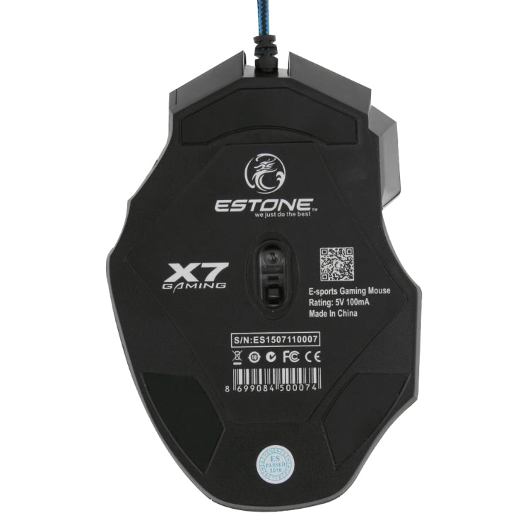 Estone X7 7個按鍵與滾輪 5000 DPI 有線光電遊戲鼠標 , X7 7 Buttons (Yellow), X7 7 Buttons (Black)