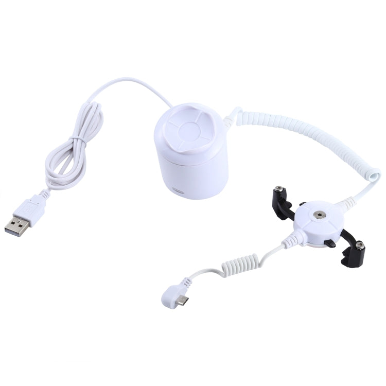 適用於安卓Micro-USB手機圓柱形手機充電防盜展示架/報警器，紅外線遙控解鎖