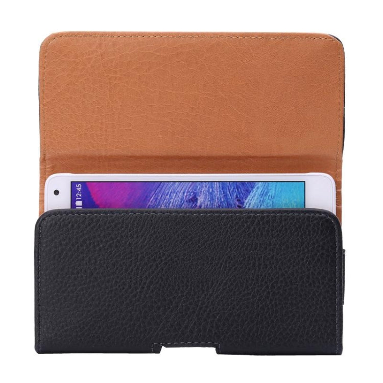 5.5寸通用 荔枝紋橫板背夾扣腰包