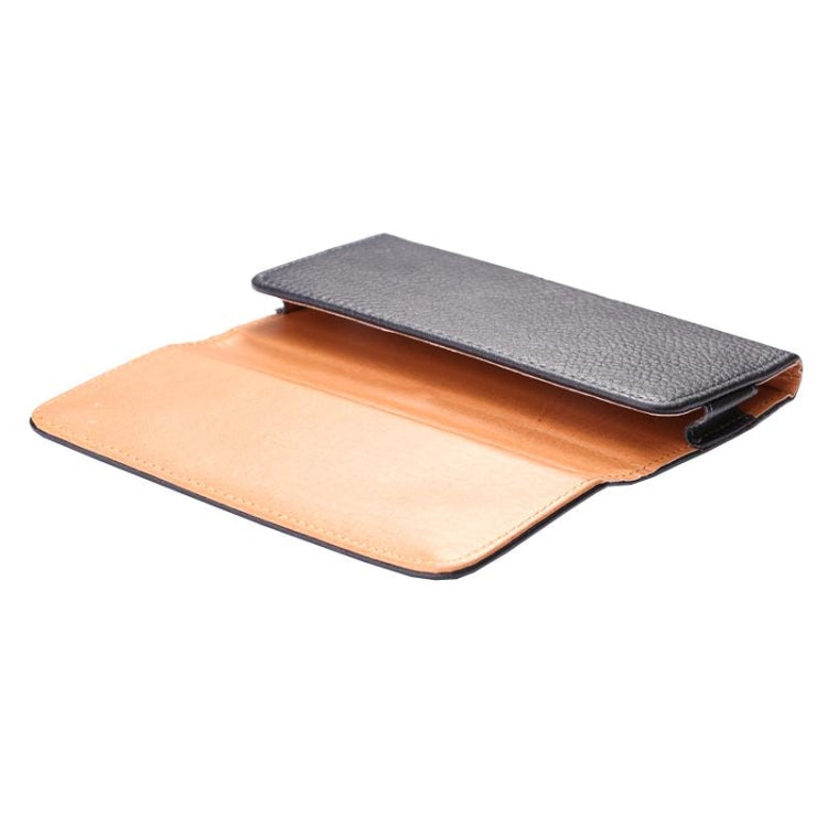 5.5寸通用 荔枝紋橫板背夾扣腰包