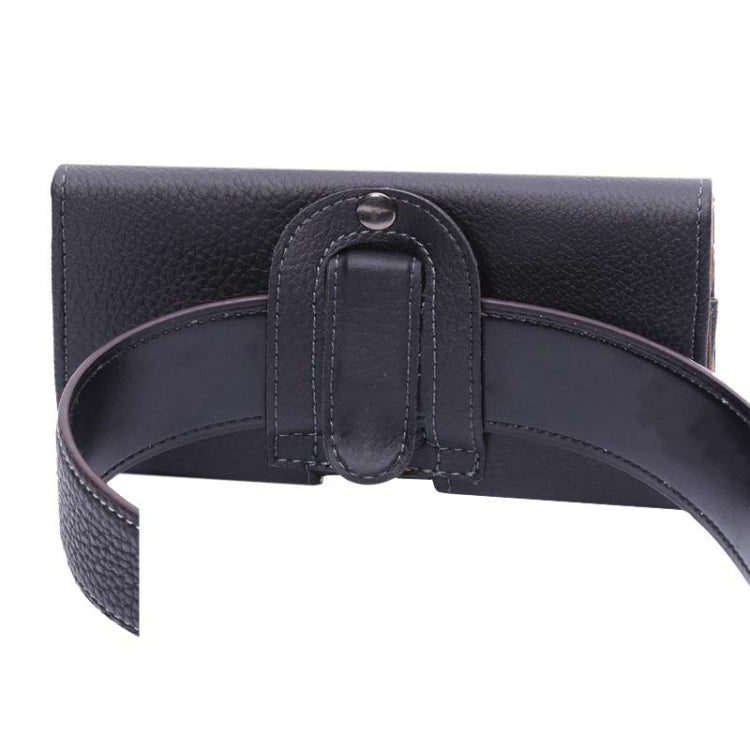 5.5寸通用 荔枝紋橫板背夾扣腰包