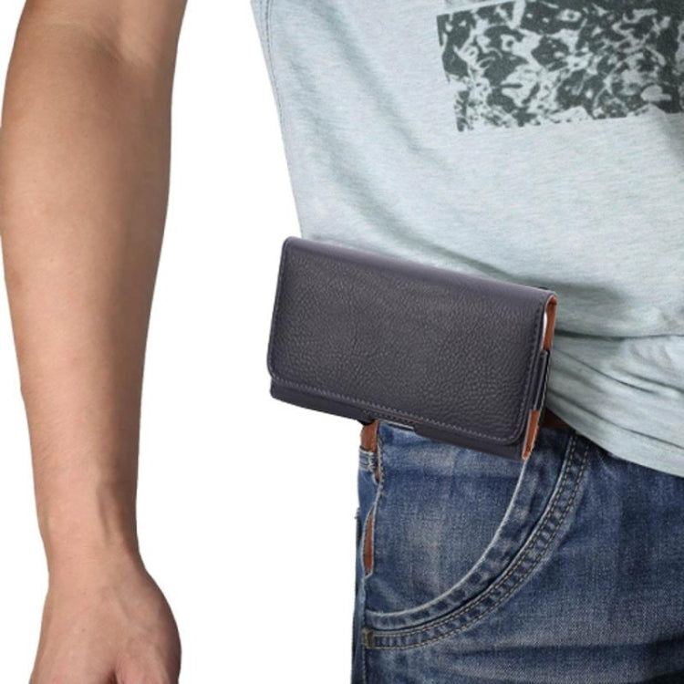 5.5寸通用 荔枝紋橫板背夾扣腰包