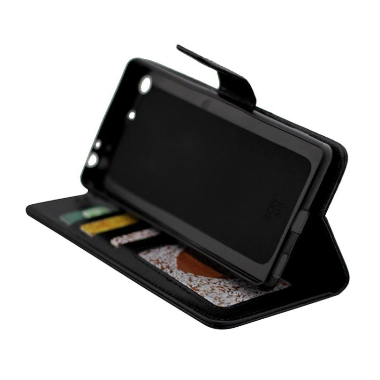 適用於索尼 Xperia M5/E5603/E5606/E5653/E5633/E5643/E5663   瘋馬紋左右開皮套 帶支架&卡槽&錢包&相框