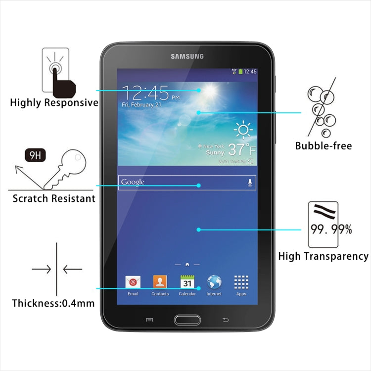 適用於Samsung Galaxy Tab 3 Lite T110 / T111 / T113 0.4mm直面 鋼化玻璃膜